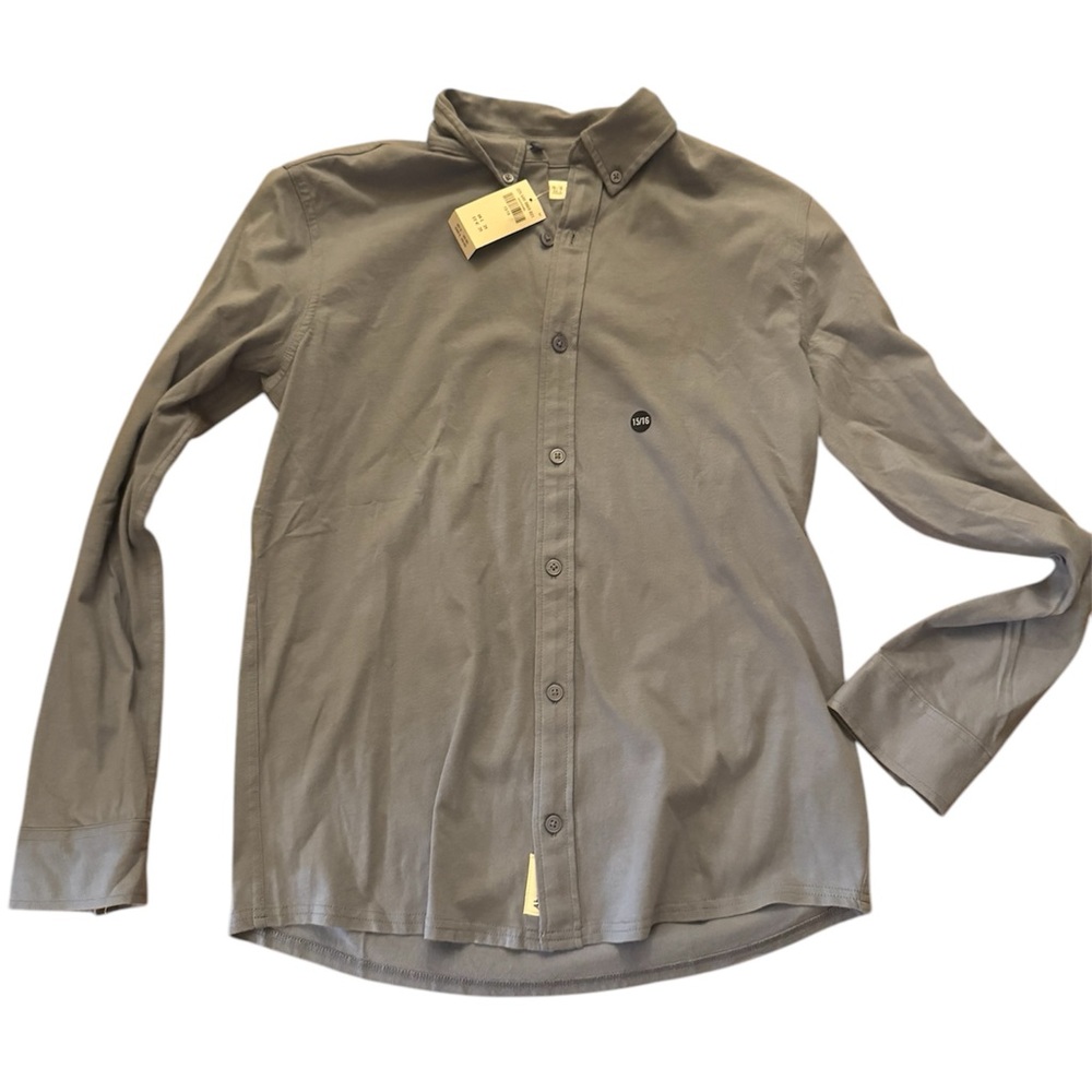 Abercrombie Kids Gray Button Down Shirt with Classic Collar